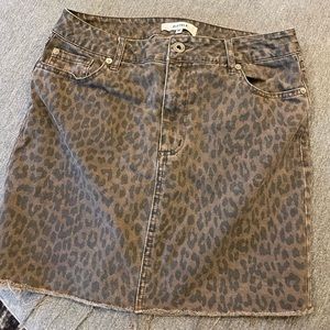 Pistola leopard jean mini skirt size M